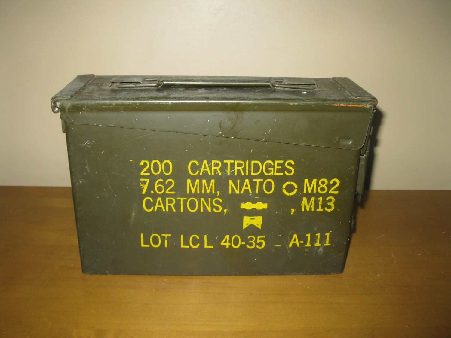 Metal Ammunition Box- 7.62 MM- Nato M82- Shell Box- Military Box- Ammo Box- us military box--Storage- Army - Man Cave- Exc… | Ammo box, Military box,  Storage boxes